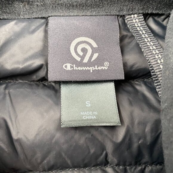 Champion Men's Down Puffer Jacket Size S Black Down & Feather - Picture 9 of 15